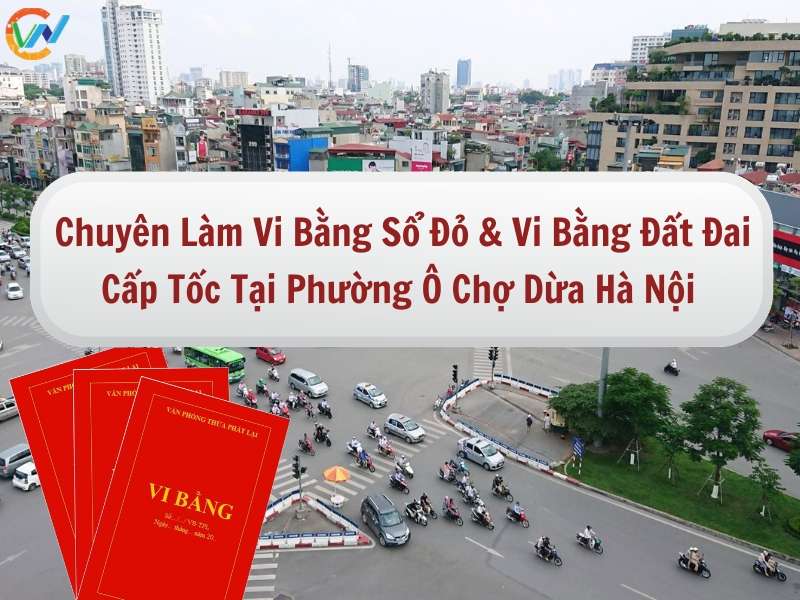 Lập vi bằng sổ đỏ & vi bằng đất đai cấp tốc tại phường Ô Chợ Dừa, Hà Nội