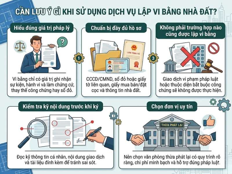 Dịch vụ lập vi bằng sổ đỏ, đất không sổ tại nhà uy tín ở phường Ba Đình, Hà Nội 5 Cần lưu ý gì khi sử dụng dịch vụ lập vi bằng sổ đỏ, đất không sổ phường ba đình?